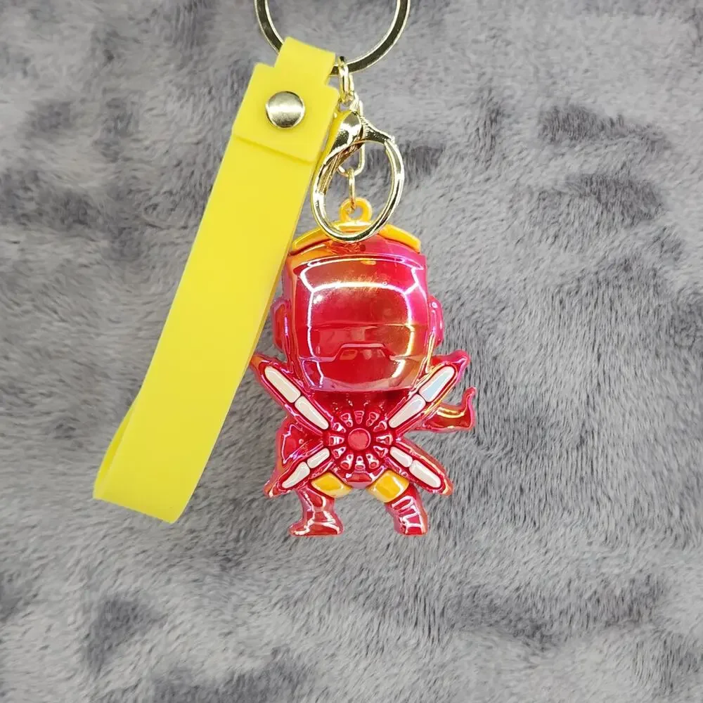 NEW Iron Man Marvel Figure Keychain & Strap - Metallic Shiny Avengers Superhero